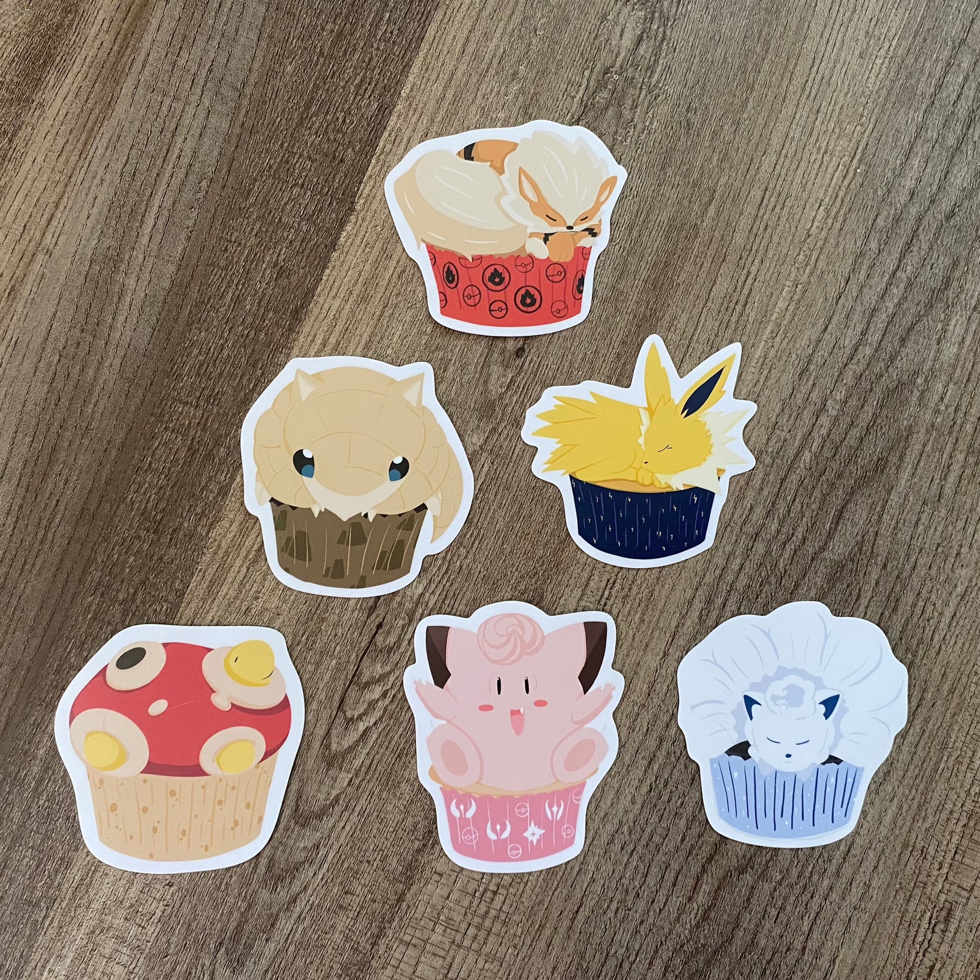 all 6 cupcake stickers